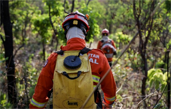 Corpo de Bombeiros controla incêndios em Chapada dos Guimarães e Cuiabá neste domingo